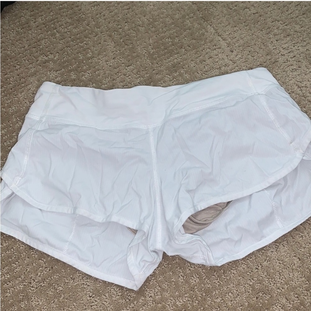 Lululemon White Athletic Shorts